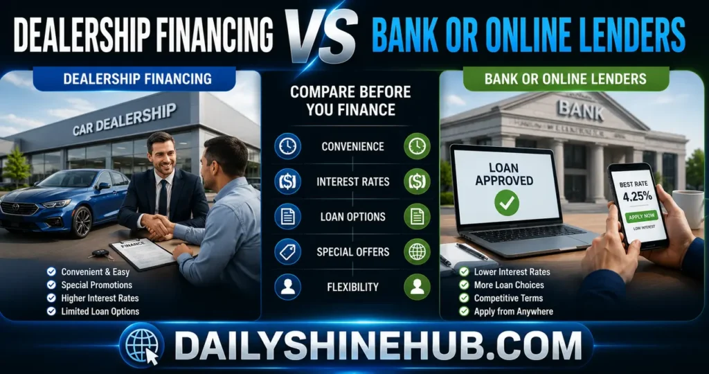 Dealership Financing vs Bank or Online Lenders