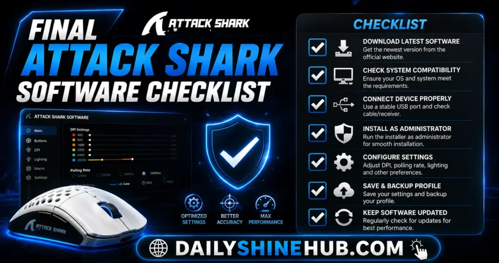 Final Attack Shark Software Checklist