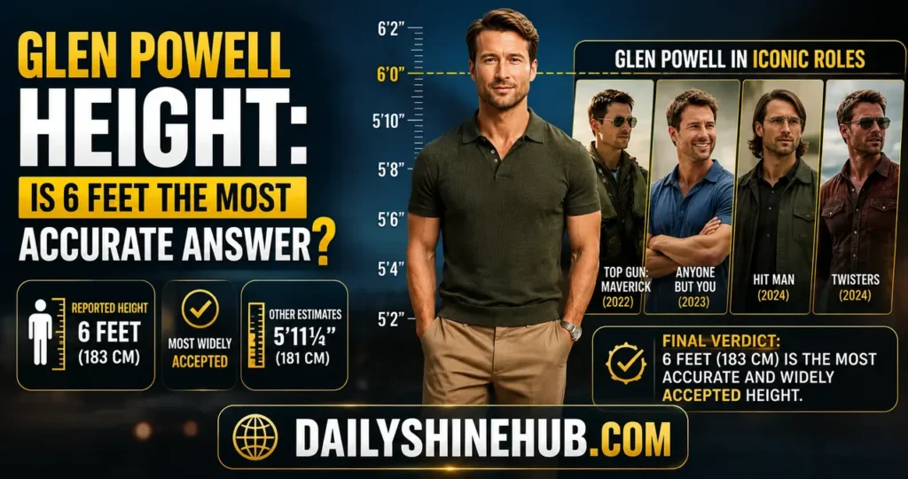 Glen Powell Height Is 6 Feet the Most Accurate Answer
