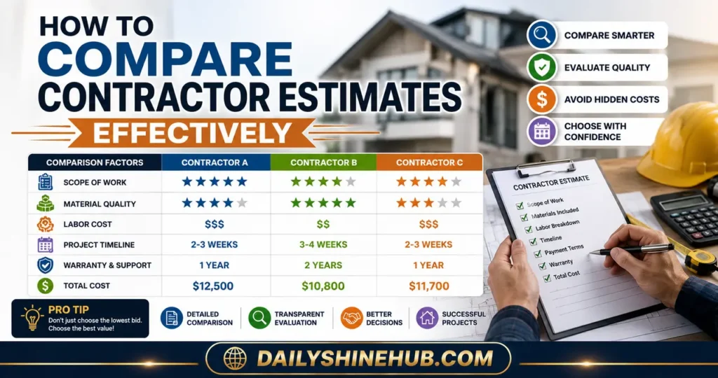 How to Compare Contractor Estimates Effectively