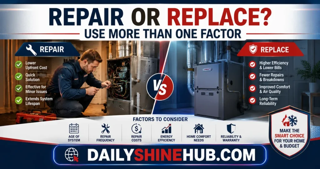 Home Furnace Repair: The Ultimate Homeowner’s Diagnostic & Hiring Guide 3 Repair or Replace Use More Than One Factor