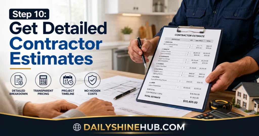 Step 10 Get Detailed Contractor Estimates