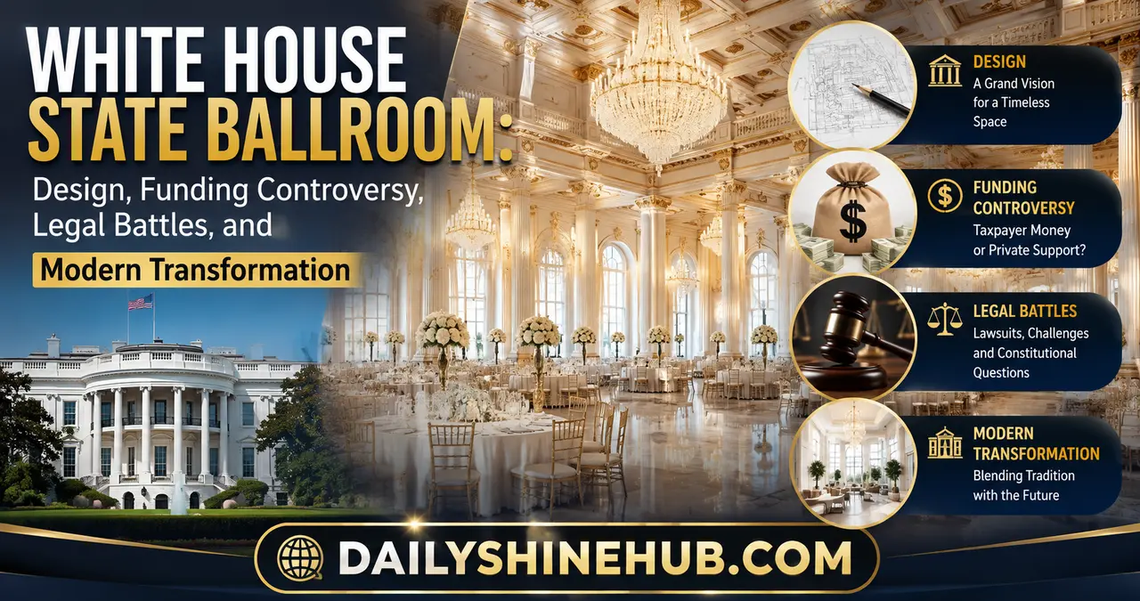 White House State Ballroom: Design, Funding Controversy, Legal Battles, and Modern Transformation